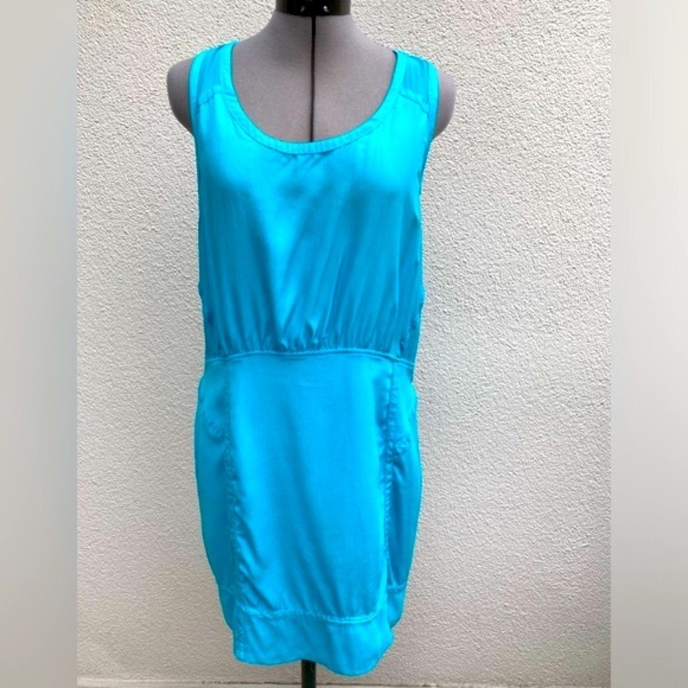 Bebe Y2K Silky Racer Back Tank Women’s SummerDress with Sheer Cutouts medium